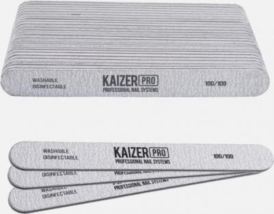 Пилка для ногтей 100/100 Plastic-based file, soft, straight, length 180 mm., color gray 50 шт