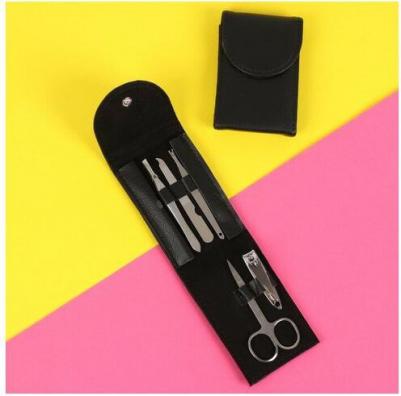 Набор маникюрный, 5 предметов, в чехле, цвет чёрный – фото 1