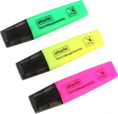 Набор текстовыделителей Colored (толщина линии 1-5 мм, 3 цвета) – фото 1