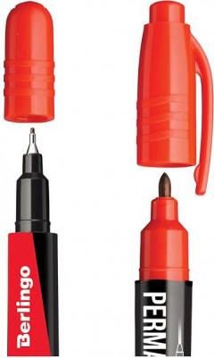 Маркер перманентный двусторонний красный, пулевидный, 0,5-1 мм – фото 3