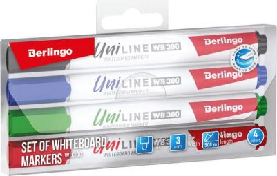 Набор маркеров для досок Uniline WB300 3мм 4 цвета 4шт 48 уп
