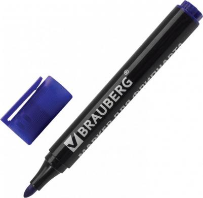 Маркер для флипчарта, НЕПРОПИТЫВАЮЩИЙ, СИНИЙ, круглый наконечник, 2,5 мм, 151254