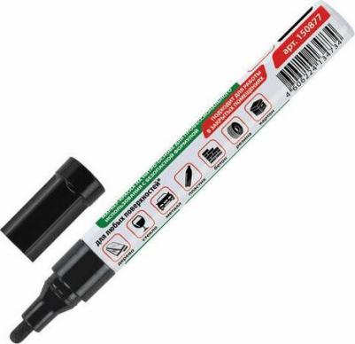 Маркер-краска лаковый 4 мм, ЧЕРНЫЙ, БЕЗ КСИЛОЛА, алюминий, PROFESSIONAL, 150877 – фото 2