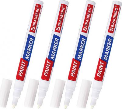 Маркер-краска лаковый EXTRA 2 мм, БЕЛЫЕ, НАБОР 4 шт., 151995 – фото 6