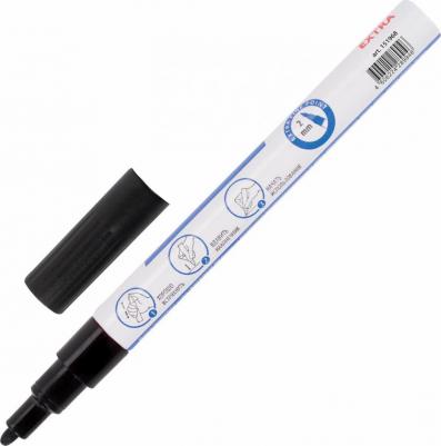 Маркер-краска лаковый EXTRA 2 мм, ЧЕРНЫЙ, УЛУЧШЕННАЯ НИТРО-ОСНОВА, 151968 – фото 1