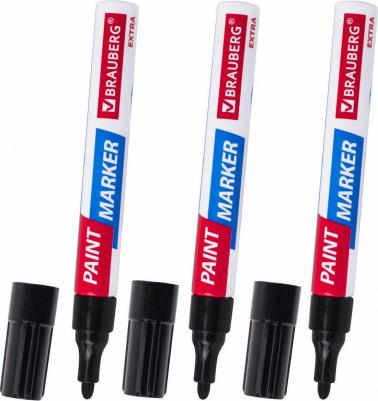 Маркер-краска лаковый EXTRA 4 мм, ЧЕРНЫЕ, НАБОР 3 шт., 151999 – фото 8