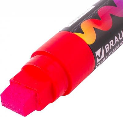 Маркер меловой "POP-ART", сухостираемый, для гладких поверхностей, 15 мм, КРАСНЫЙ, 151539 – фото 2