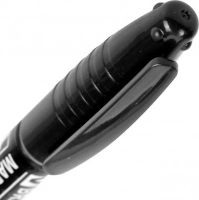 Маркер перманентный двусторонний, ЧЕРНЫЙ, круглый наконечник, 2-4 мм, 150836 – фото 7