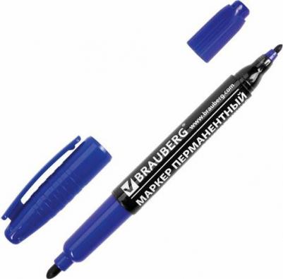 Маркер перманентный двусторонний, ЧЕРНЫЙ, круглый наконечник, 2-4 мм, 150836 – фото 8