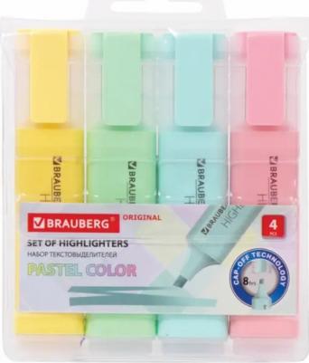 Набор текстовыделителей 4 шт., "ORIGINAL PASTEL", линия 1-5 мм, 151697