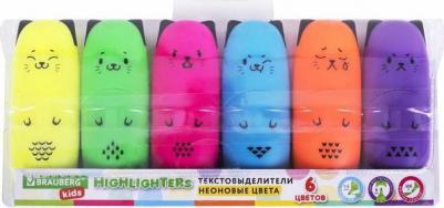 Набор текстовыделителей мини 6 цветов "Cute cats neon", линия 1-5 мм – фото 6