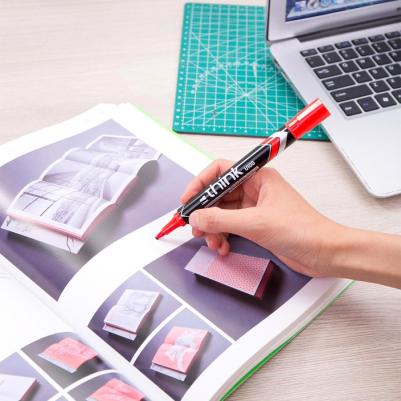 Упаковка перманентных маркеров EU10040, 1.5 мм, круглый пишущий наконечник, красный – фото 11