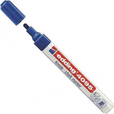 Маркер меловой 4095, 2-3 мм, СИНИЙ, сухостираемый, для гладких поверхностей, E-4095/3 – фото 6