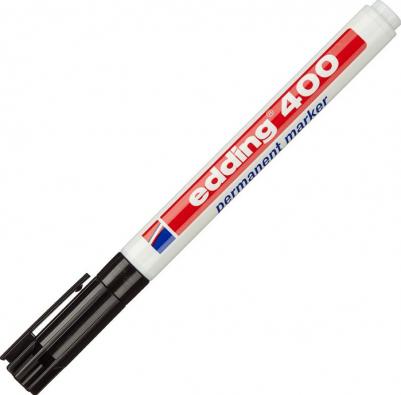 Маркер перманентный 400, ЧЕРНЫЙ, ЗАПРАВЛЯЕМЫЙ, тонкий наконечник, 1 мм, E-400/1 – фото 11