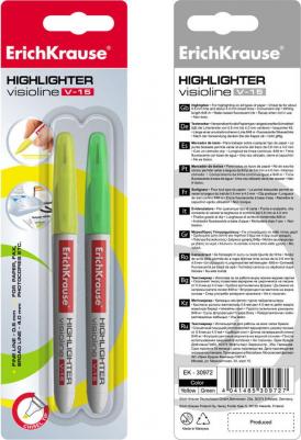 Текстмаркер Visioline V-15 желтый/зеленый – фото 3