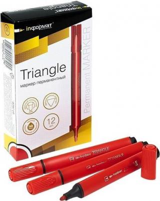 Маркер перманент. TRIANGLE 2,50 мм красн. круглый красный