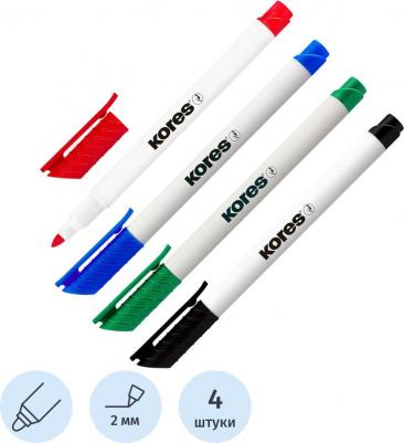 Набор маркеров для белых досок 4 цв, 2 мм 22840
