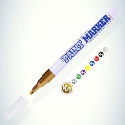 Маркер-краска лаковый "Slim", 2 мм, ЗОЛОТОЙ, нитро-основа, алюминиевый корпус, SPM-07 – фото 1