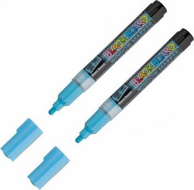Маркер меловой "Black Board Marker" голубой, 3 мм, водная основа – фото 9