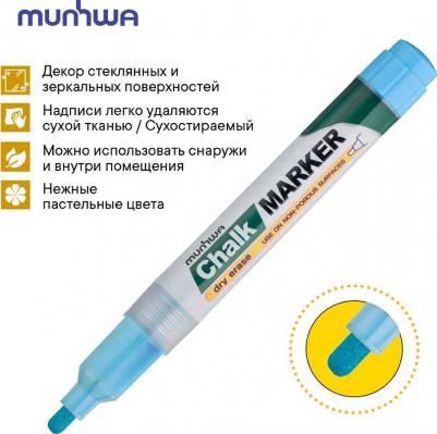 Маркер меловой Chalk Marker голубой, 3мм, спиртовая основа, пакет, CM-02 – фото 11