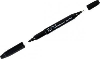 Маркер перманентный двусторонний 353619 черный 0.5 и 2.2 мм