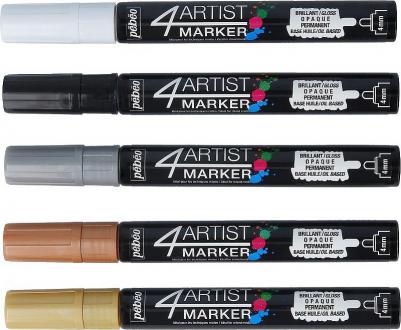 4Artist Marker на масляной основе 4 мм 5 ов перо круглое металлик – фото 1