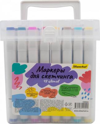 Набор маркеров для скетчинга 48 цвет., 1-7 мм, двойной пишущий наконечник – фото 2