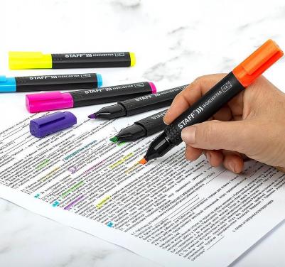 Набор текстовыделителей "Basic Budget HL-02N", 6 ЦВЕТОВ, НЕОН – фото 5
