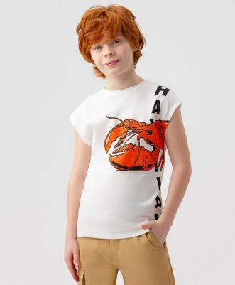 Майка, хлопок, размер 122, белый 4650263036535