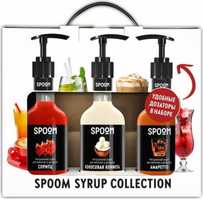 Набор сиропов для коктейлей и кофе Спритц, Кокосовая конфета, Амаретто + 3 помпы