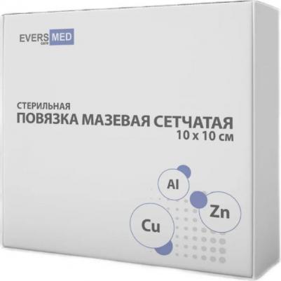 EversMed Cu Zn + Al / ЭверсМед - повязка мазевая сетчатая с хлоридом алюминия, 10x10 см, 10 шт