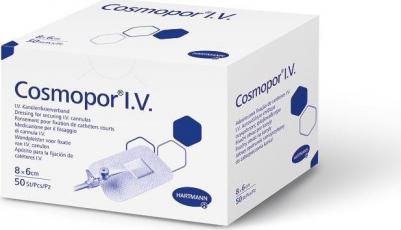 Самоклеящаяся повязка для фиксации катетеров, 8х6 см Cosmopor I.V