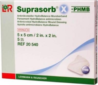 Suprasorb X PHMB / Супрасорб Х с ПГМБ - гидросбалансированная повязка для гнойных ран, 5x5 см – фото 3