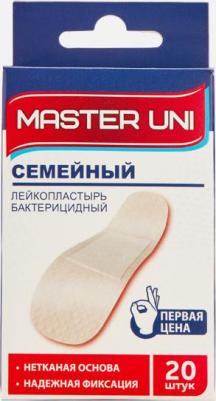 Лейкопластырь бактерицидный Master Unit Семейный на нетканной основе, 20 шт