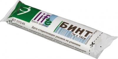 Бинт марлевый стерильный 7 м х 14 см, плотность 28 (+2) г/м2, индивидуальная упаковка