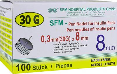 Иглы для шприц-ручек 30G (0.3x8 мм, 100 штук в упаковке)