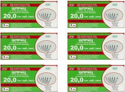 Шприц одноразовый 3-х компонентный (20мл №5 инд. уп. (21G 0,8х40)) – фото 4