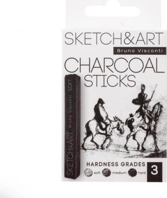 Уголь прессованный Sketch&Art черный 3 штуки (25-001) – фото 7