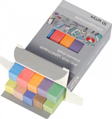 Мелки цветные, 10 штук, мягкие, квадратные – фото 10