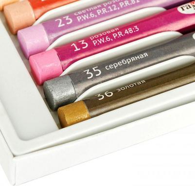 Пастель масляная "Студия", 16 цветов, круглое сечение, картонная упаковка, 160320206 – фото 6