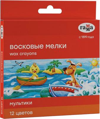 Восковые мелки "Мультики", 12 цветов, 8х90 мм, круглые, 2131018_01_29