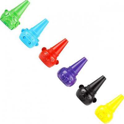 Мелки пластиковые "Зверята", 6 цветов, на палец – фото 2