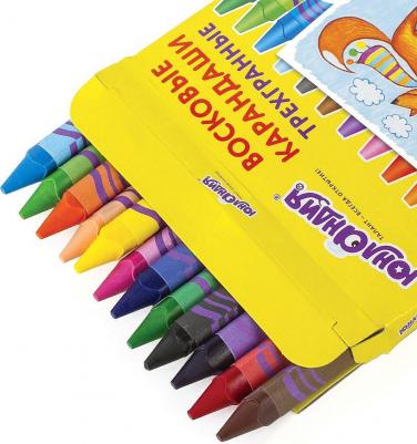 Восковые карандаши трехгранные "ЮНЛАНДИК И МУДРЫЙ ЛИС", НАБОР 12 цветов, 227289 – фото 4