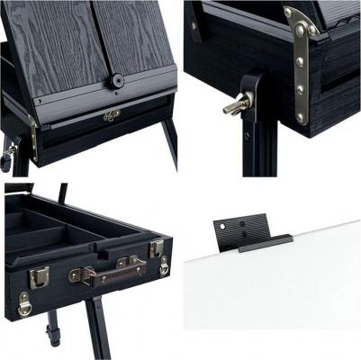 Этюдник напольный с ремнем и палитрой "Студия", 78 х 92 х 145 см, сосна, темное дерево – фото 4