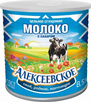 Сгущенка "Алексеевская" с сахаром 8.5%, 380 г – фото 1