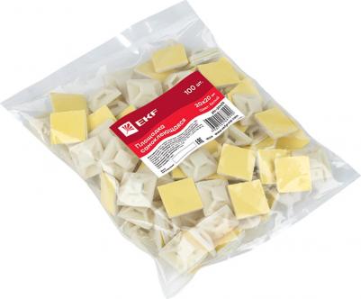 Площадка самоклеящаяся 20х20мм бел. (уп.100шт) plc-20x20