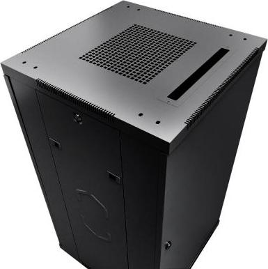 Шкаф напольный SH-05C-12U60/80-BK 12U 800мм дверь стекло, черный – фото 1