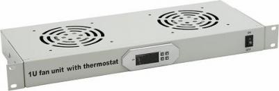 Вентиляторный модуль JG02 19", глубина 180 mm, 2 вентилятора, с цифровым термодатчиком – фото 1