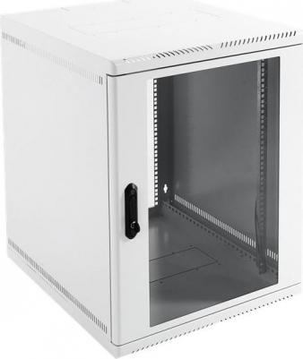 Шкаф настенный 19", 12U ШРН-12.500-9005 телекоммуникационный сварной съёмные стенки, дверь стекло, чёрный – фото 1