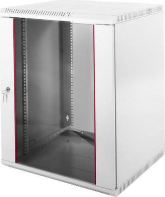 Шкаф настенный ШРН-Э-18.500-9005 18U 600x520мм пер.дв.стекл съемные бок.пан. 50кг черный – фото 3